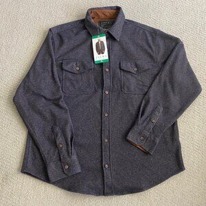 NEW Jachs New York Men's Heavyweight Button Up Brushed Flannel Shirt, Blue XL